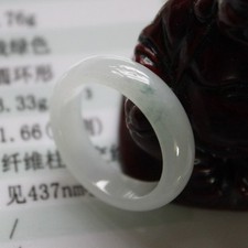 Size 9 1/4 CERTIFIED Grade A Natural Icy Light Green Jadeite JADE Ring R179