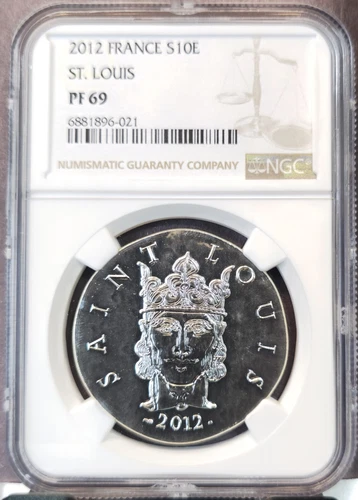 2012 FRANCE SILVER 10 EURO SAINT LOUIS NGC PF 69 RARE LOW MINTAGE TOP POP