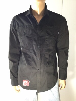 Cookies SF Cotton Botton Up Black Shirt Size L