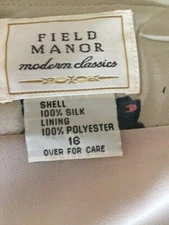 Field Manor 5*CONDITION ELEGANT QUALITY 100% Silk Classic Skirt 16 Lined