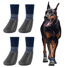 4PCS Dog Socks Anti-Slip Waterproof Paw Protector Pavement Shoes for Puppy Pets