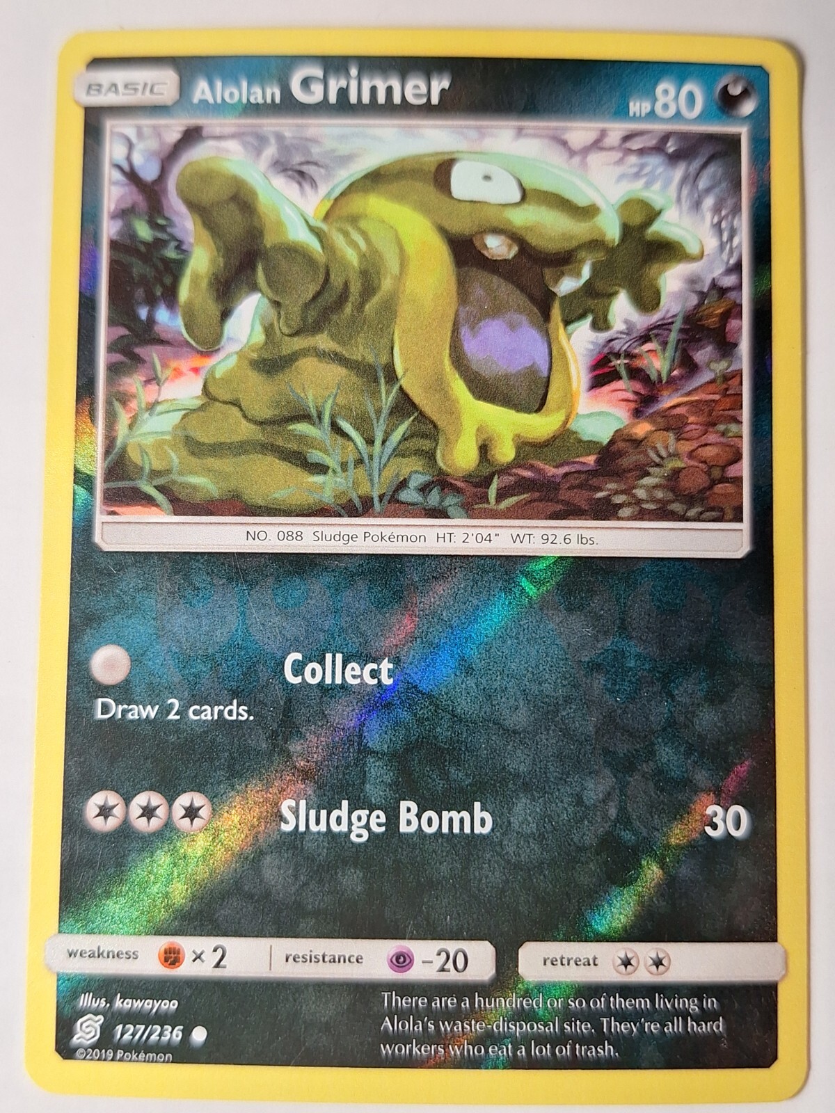 Alolan Grimer 127/236 Sun & Moon Unified Minds Reverse Pokemon Holo Foil Nice!