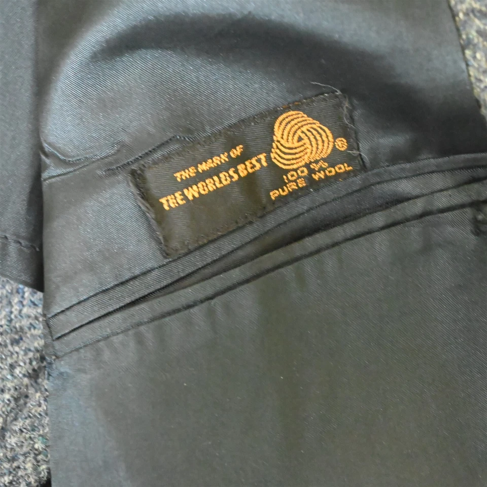 Blazer Traje Chaqueta Abrigo Deportivo Palm Beach 46R Azul Espiga Tweed Para Hombre Foto 4 de 4