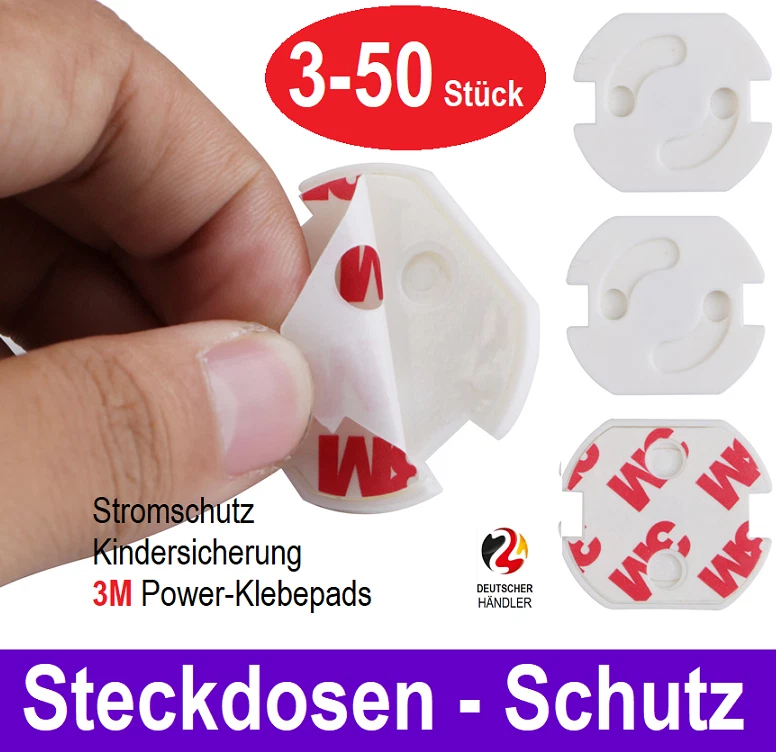 MARKENLOS Steckdosensicherung Steckdosenschutz Kindersicherung Schuko Steckdose Schutz 3M
