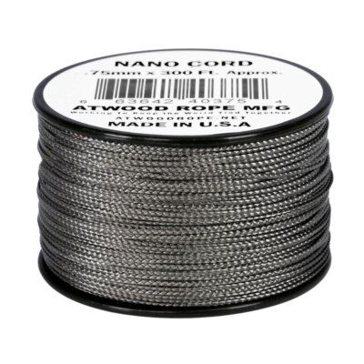 Atwood Rope MFG - Nano Cord Premium Nylon Schnur in graphite, 90 Meter, 0,75 mm