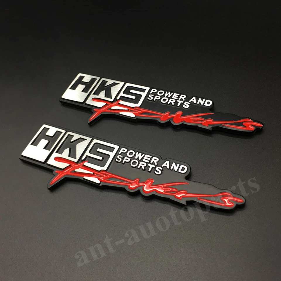2x HKS Power Sports Car Trunk Tailgate Rear Emblem Badge Decal Sticker JDM - Image 3 of 4