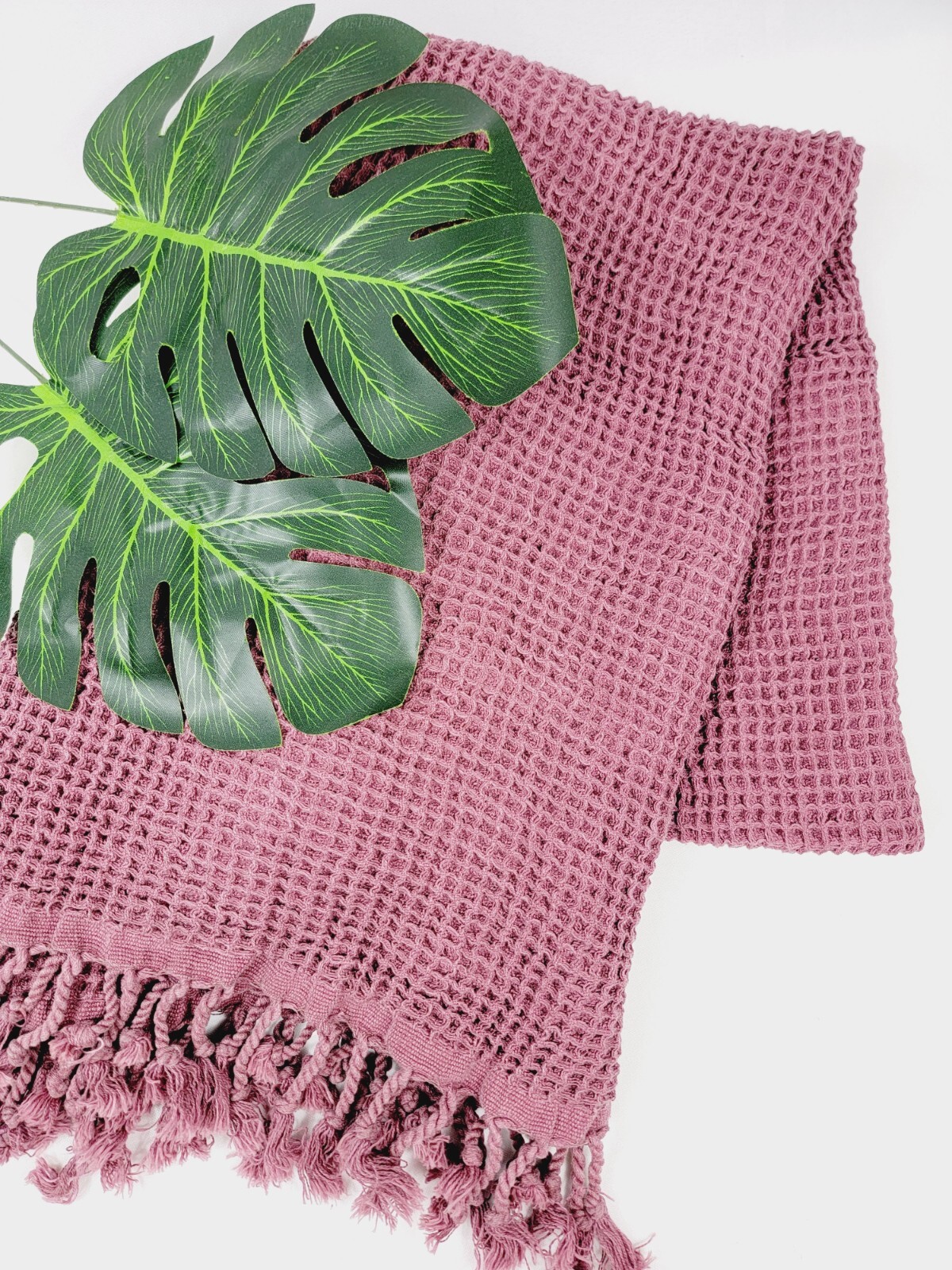 100% Cotton Waffle Honeycomb Pattern Machine Wash Throw Blan