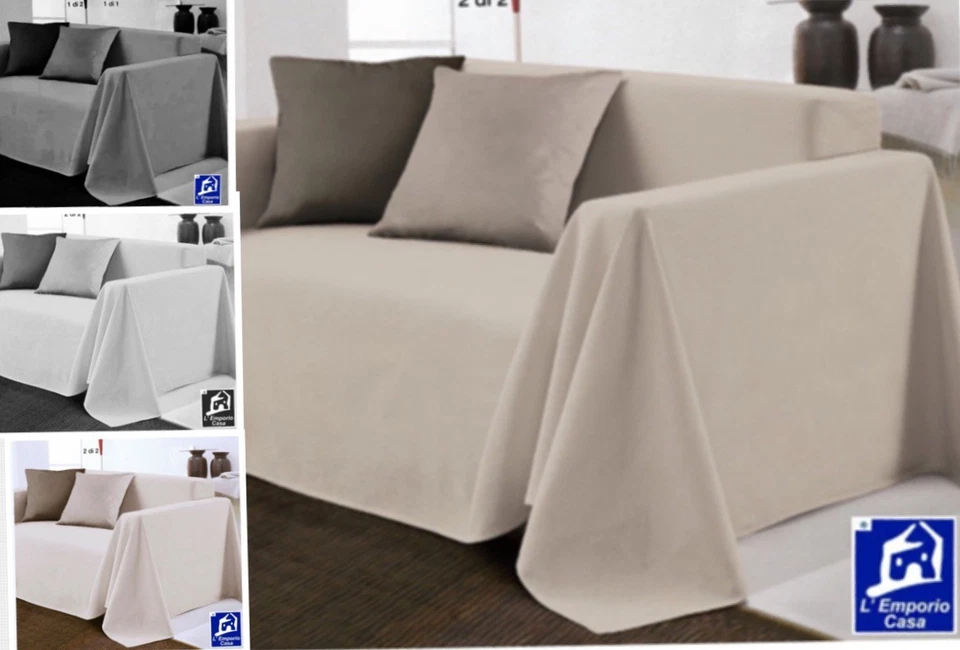 L'EMPORIO CASA COPRIDIVANO TELO ARREDO FOULAR COTONE DI PANAMA FILATO TELA GROSSA VARI MISURE