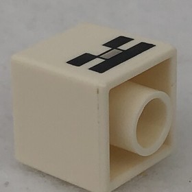 LEGO 19729pb004 Minifigure, Head, Modified Cube W/ Pixelated Black Eyes