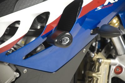 BMW S1000RR 2010-2011 R&G racing black aero crash protectors bungs race version