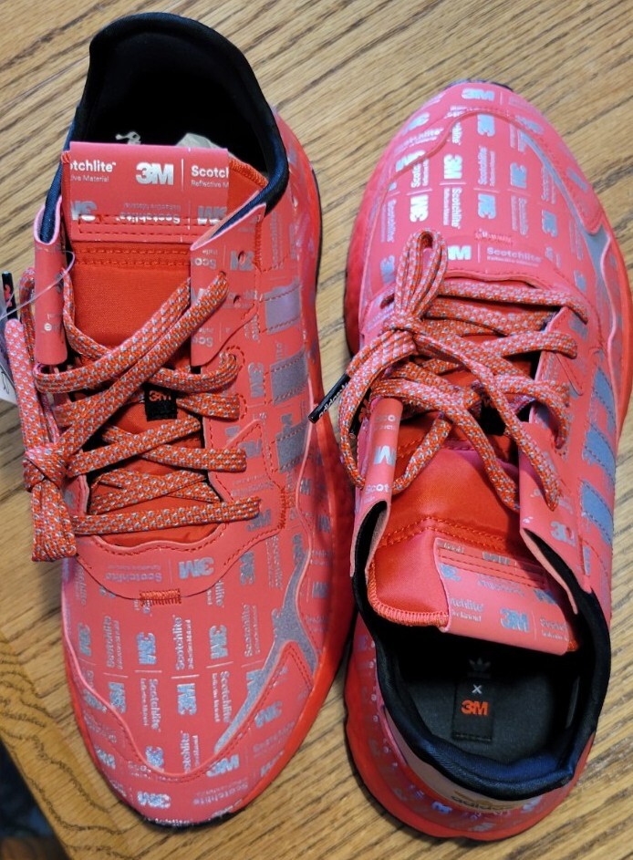 ADIDAS Nite Jogger 3M Logo Print Reflective Red Shoes Men's Size