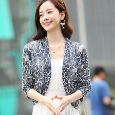 Ladies Floral Crop Top Bolero Cardigan Lace Shrug Short Jacket