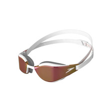 Speedo Unisex Fastskin Hyper Elite Mirror Swimming Goggles, White/Grey/Rose Gold