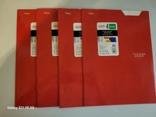 Mead FIVE STAR - 4 Pocket Folder -color Red - Heavy Duty - Lot of 4. 