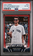 Topps 2024 Series 2 Victor Wembanyama First Pitch Red #FP-1 /10 PSA 6 Yankees
