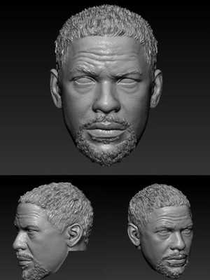 Unpainted 1/12  Denzel Actor Head Sculpt Fit 6'' ML Figure