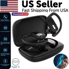 TWS Bluetooth 5.0 Wireless Earbuds with Ear Hooks Stereo In Ear Headphones