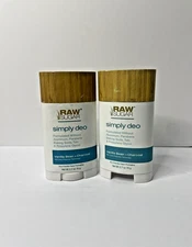 Raw Sugar Simply Deo Vanilla Bean & Charcoal Deodorant Stick 2.7oz 2 PACK