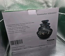 PURE GARDEN THREE TIER CASCADING TABLETOP FOUNTAIN WITH LED LIGHTS (50-140)