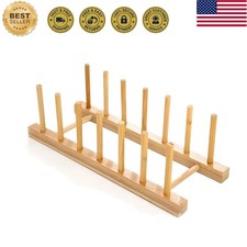 Bamboo Dish Drying Rack, Plate Rack Holder, Kitchen Organizer for Dish/Cup/Pl...