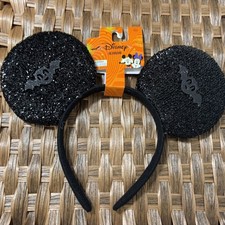 Disney Minnie Mouse Headband Ears Metallic Black Dress Up Halloween