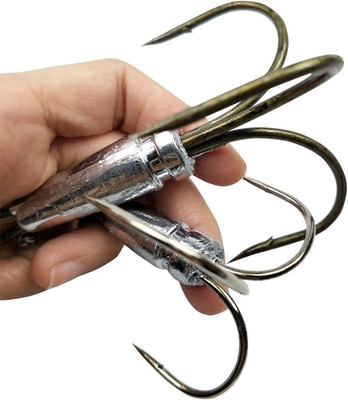Snagging Hooks Snagging Weighted Treble Hooks 2Pcs/Pack Fishing Hooks 5 Sizes 0.