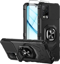 for BLU View 5 Pro Phone Case with Tempered Glass 5 Pro, Black 
