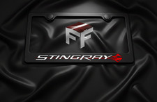 Stingray Corvette License Plate Frame Black Metal C8 Sports Race Performance Usa