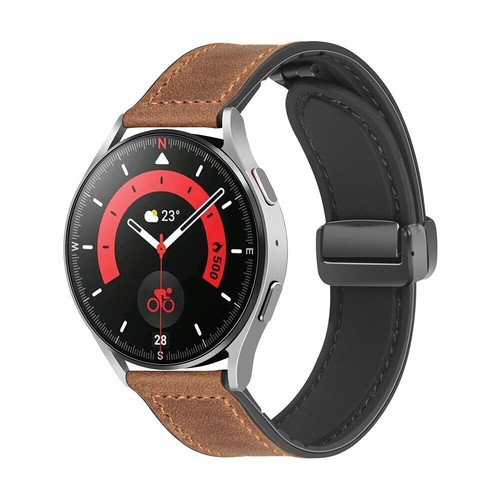 Soft Leather + Silicone Band for Samsung Galaxy Watch 6 5 Pro 4 Active2 40/44mm - Picture 5 of 31