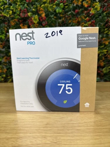 Google Nest Learning Thermostat T3008US Stainless Steel, Nest Pro Edition NEW