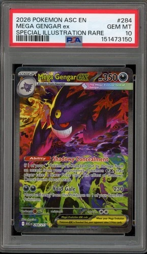 Pokemon Mega Gengar ex Ascended Heroes JPN Special Illustration Rare #284 PSA 10