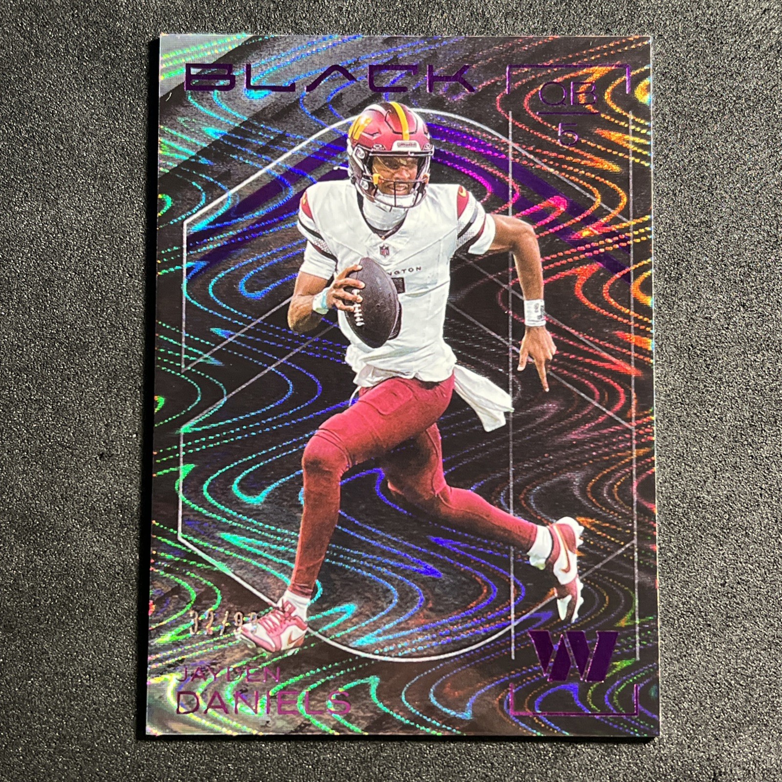 JAYDEN DANIELS Purple Royal 32/99 2025 Panini Black Football #52