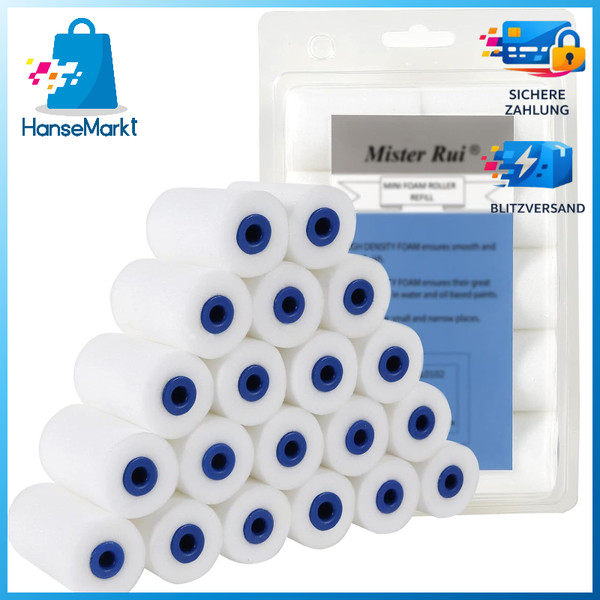Farbroller Set Klein 5Cm Schaumstoff Lackierwalze Mini FüR MöBel Malerei 20-image