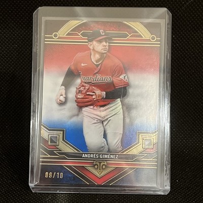 2024 Topps Triple Threads Andres Gimenez /10 Red White Blue Cleveland Guardians