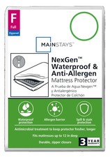 Mainstays NexGen Waterproof Anti-Allergen Zippered Mattress Protector size Full