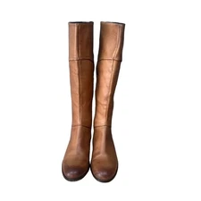Diba True Boots Women 7.5 M Brown Poppy Seed Knee High Leather Riding Equestrian