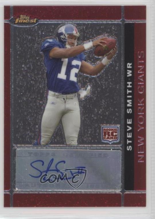 2007 Topps Finest Rookie Auto Steve Smith #138 Rookie Auto RC 1h1