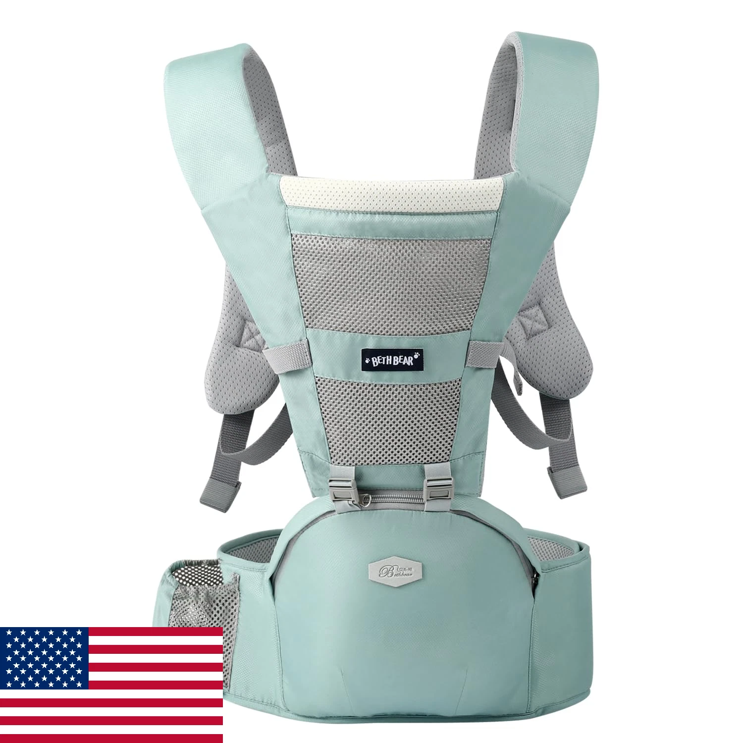 Baby Carrier W/ Hip Seat 6-in-1 Adjustable Newborn Toddler All Seasons