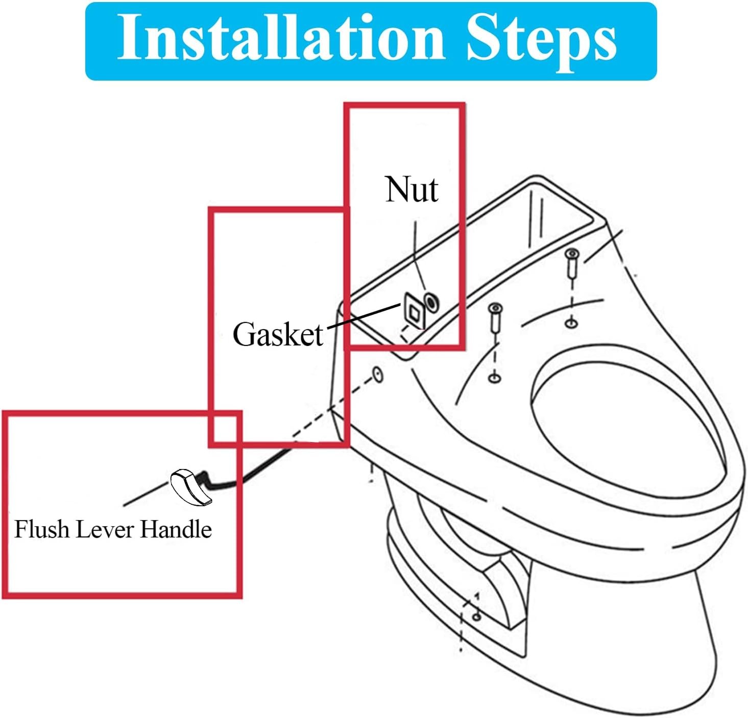 Toilet Cistern Side Flush Lever, Compatible with TOTO WC, Brushed Nickel