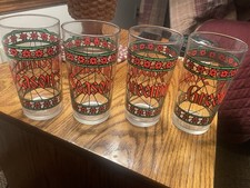 Vintage Set Of 4 Libbey &ldquo;Season&rsquo;s Greetings&rdquo; Glasses