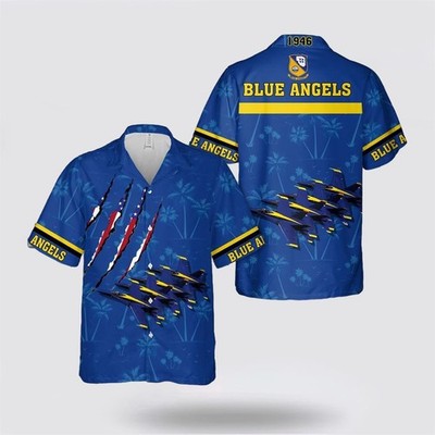 US Navy Blue Angels Hawaiian Shirt 8211 Hawaiian Shirt For Navy Soldiers