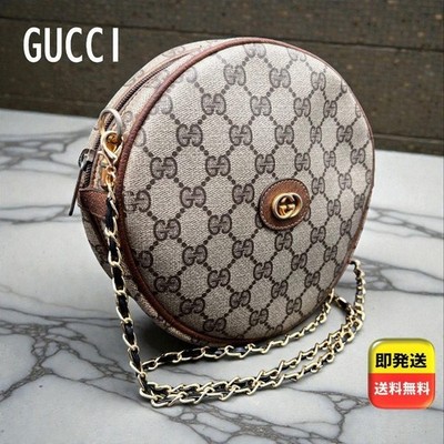 GUCCI GG Supreme Canvas Round Shoulder Bag PVC Brown Interlocking G G06181765