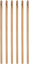 uxcell Wooden Bamboo Crochet Hook 5.0mm US Size H Size 5.0mm, bamboo yellow