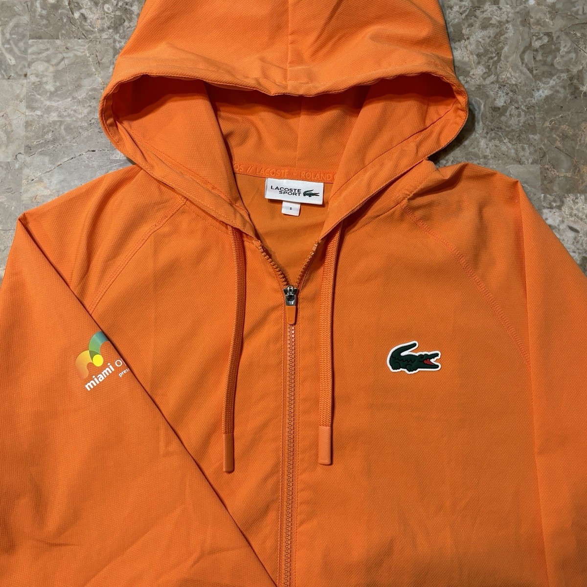 Lacoste Jacket Mens Small Orange Miami Open Roland Garros Full Zip