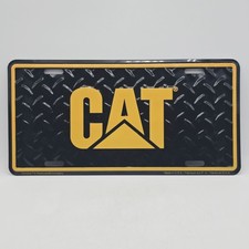 Caterpillar Cat Heavy Equipment License Plate Black Yellow Truck Gloss Auto Tag