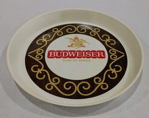 Vintage Budweiser 13" Beer Plastic Serving Tray, "King of Beers"
