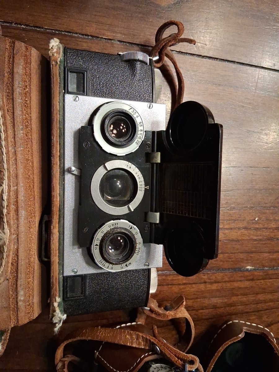 Two Cameras Stereo Realist Rangefinder Camera Leather Case