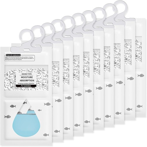 15 Pack Wardrobe Dehumidifier Hanging Bags Moisture Absorbers Calcium