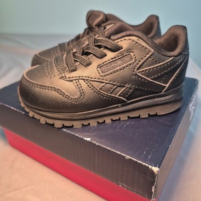 Reebok Classic Leather Infants Black Running Shoes HR0496 Size 6 USA Kids