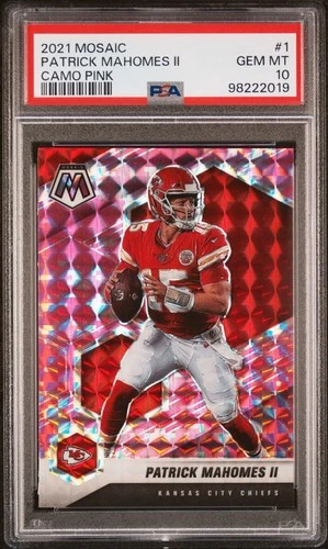 2021 Panini Mosaic PATRICK MAHOMES Camo Pink Prizm #1 PSA 10 GEM MINT Chiefs